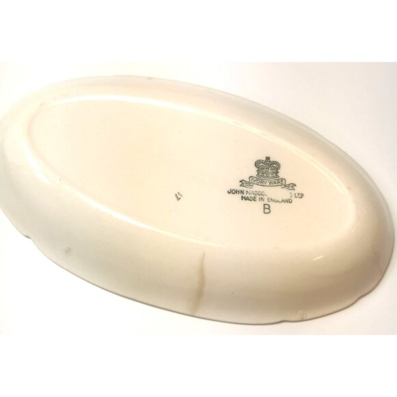 Sauce Boat and Plate Vintage Early 1930s John Maddock and Sons Ltd. Ivory Ware - Picture 10 of 10